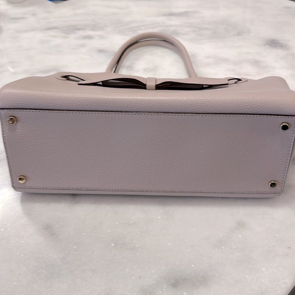 Kate Spade Mauve Pink Leather Satchel Handbag or Purse with Bow - Picture 4 of 4